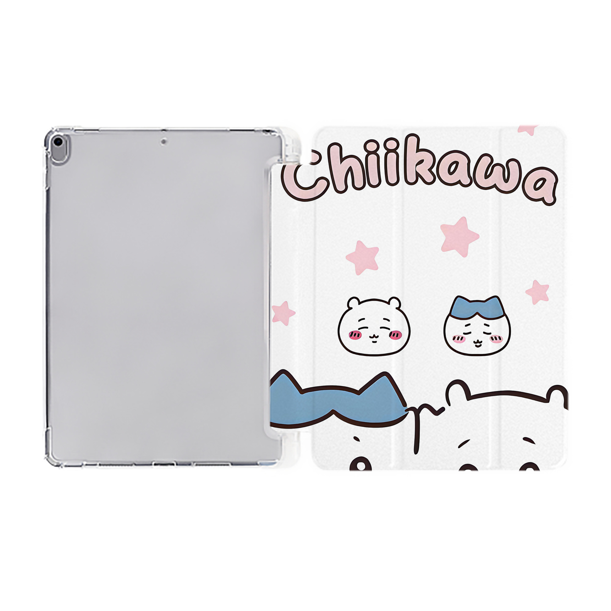 （画像用） ちいかわ Chii-kawa IPad ケース ペン収納付き 三つ折りスタンド PUレザー×シリコン 対応機種9.5/10.5/10.9インチ